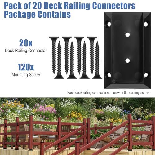 20pcs Deck Railing Brackets Connectors for 2x4 Railing Connectors - Image 4