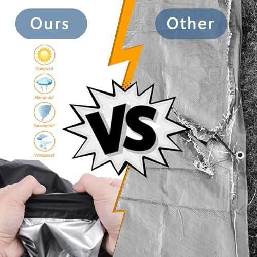 5x7ft Black Tarp Heavy Duty Waterproof, Oxford Fabric Cover 20mil - Image 5
