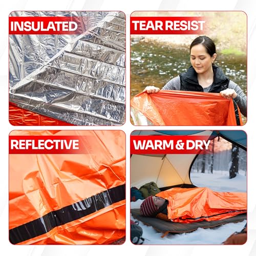 Emergency Sleeping Bag Mylar Bivy Sack Thermal Heat Survival Gear - Image 7