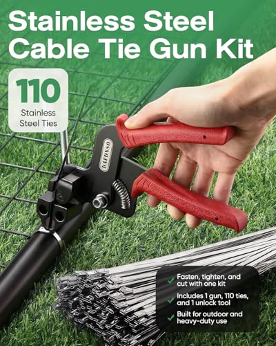 112-Piece Cable Tie Gun Kit, 11.8 Inch 304 Stainless Steel - Image 4