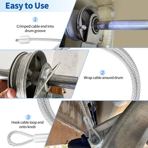 Garage Door Cables and Drums for 7 Ft Door, 8 Ft 6 Inch | Home Repair - Image 6