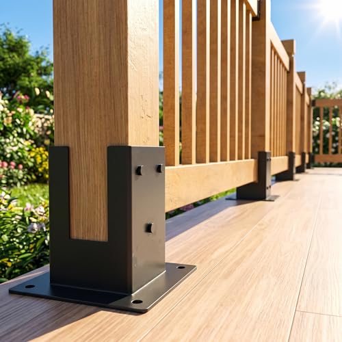 4×4 Post Base 8Pcs,Inner Size 3.58"x3.58" Post Brackets - Image 6