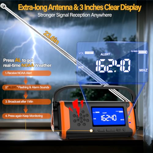 NOAA Weather Alert Radio Digital Display, Emergency Radio - Image 4
