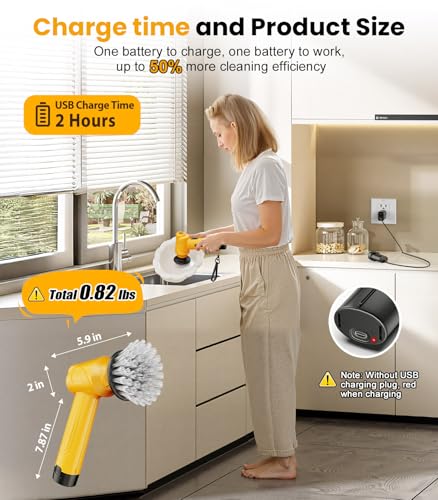 Electric Spin Scrubber Q4, 5000mAh Large Battery - Image 6