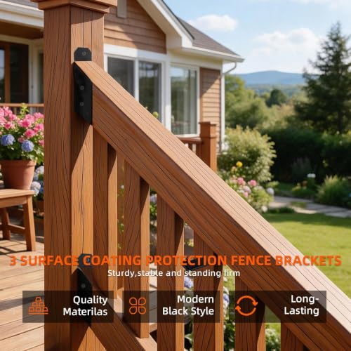 30° Deck Railing Stair Brackets Connectors,Heavy Duty Steel 1.2 - Image 6