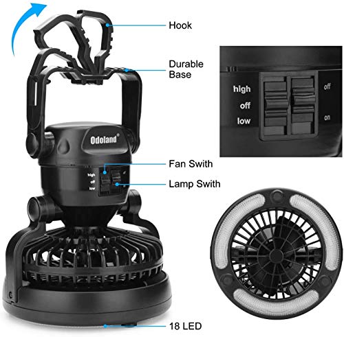 Odoland Portable LED Camping Lantern with Ceiling Fan - Image 5
