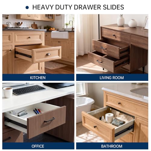 Goldenwarm 5 Pair Black Soft Close Drawer Slides Heavy - Image 7