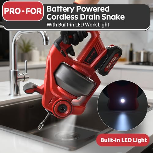 20V Cordless Electric Drain Snake, 25 ft Drain Auger Clog Remover - Image 7