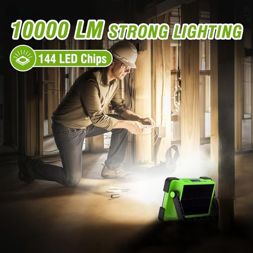 120W Solar Rechargeable 144 LED Work Light, 10000LM Flood Light - Image 6