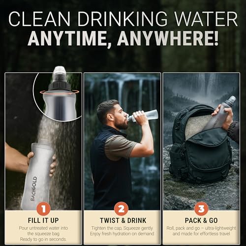Bachgold Squeeze Filtered Water Bottle, Collapsible - Image 7