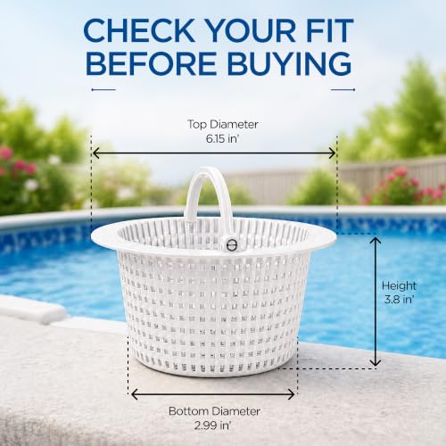 Pool Skimmer Basket 2 Pack - Pivot Handle - 6.15 in - Plastic - Image 3