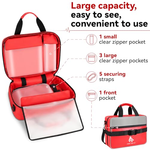 Tamfile 555 Piece First Aid Kit, Fireproof Waterproof Trauma - Image 4
