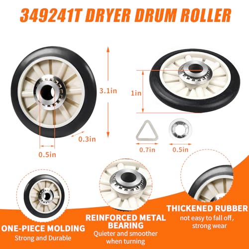 4392065 Dryer Repair Kit with 341241 Dryer Belt 691366 | Home Repair - Image 3