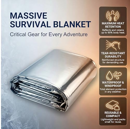 Emergency Blankets, 10 Pack Mylar Thermal Space Blankets - Image 4