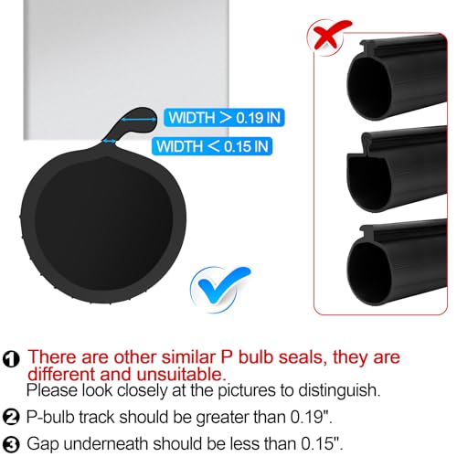 10 FT Garage Door Bottom Seal Rubber 0.19" P Bulb Bottom | Home Repair - Image 4
