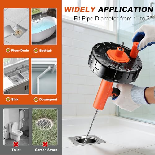 Auto-Feed Drain Snake Auger 25 ft with Drill Adapter - Image 7