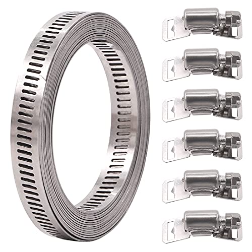 Glarks 7Pcs 10 Feet Long Worm Gear Hose Clamp | Hand Tools - Image 2