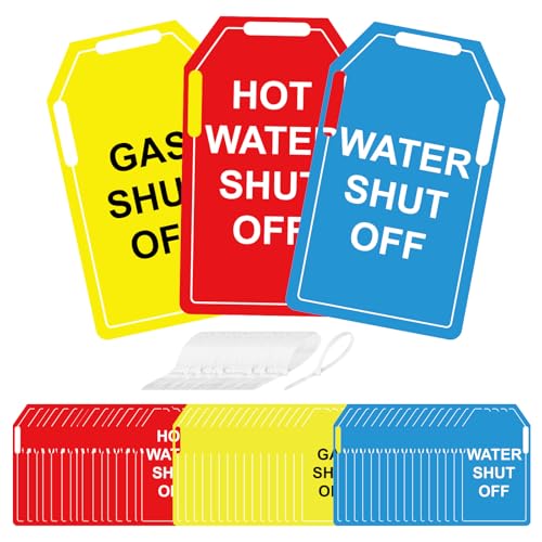 48 PCS Shut Off Valve Tags 5 x 3 Inch Plastic - Image 2