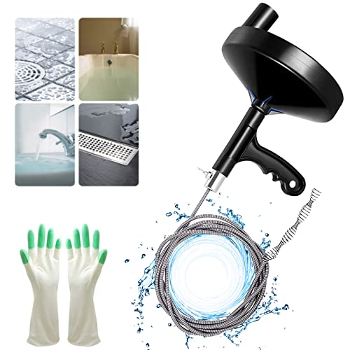 Drain Auger 25 Ft with Gloves, Heavy Duty Plumbing Snake Drain - Image 2