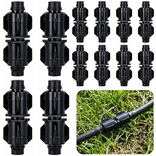 12 Pcs ABS Drip Irrigation Coupling, Quick Connect Tubing - Image 2