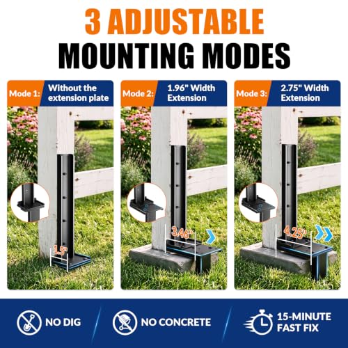 VANCASTLE Fence Post Repair Kit Adjustable, 2-Pack，Easy | Home Repair - Image 3