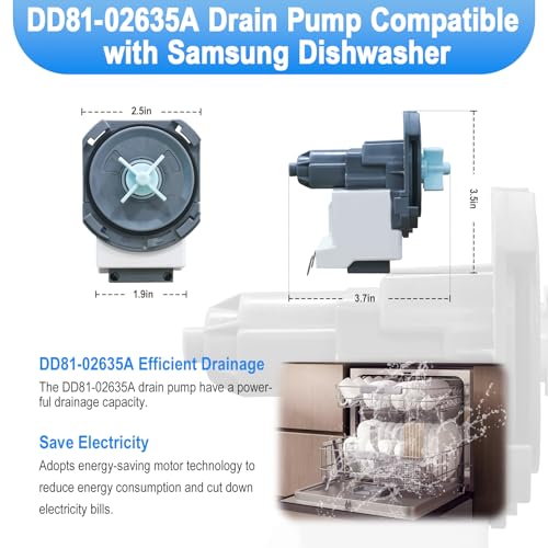 Upgraded DD81-02635A B20-3A01 Dishwasher Drain Pump for Samsung - Image 4