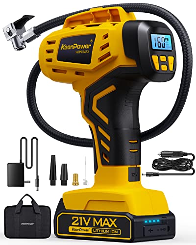 Tire Inflator Portable Air Compressor 21V Battery Powered 160PSI - Image 2