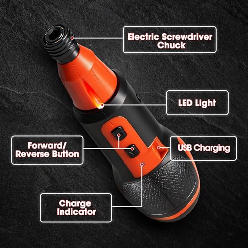 4V Cordless Electric Screwdriver Set 31Pcs with Bits & | Hand Tools - Image 5