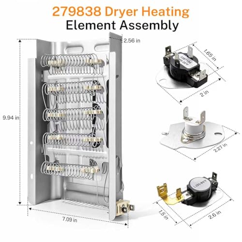 【UPGRADE】 279838 Dryer Heating Element Kit, for Whirlpool - Image 3