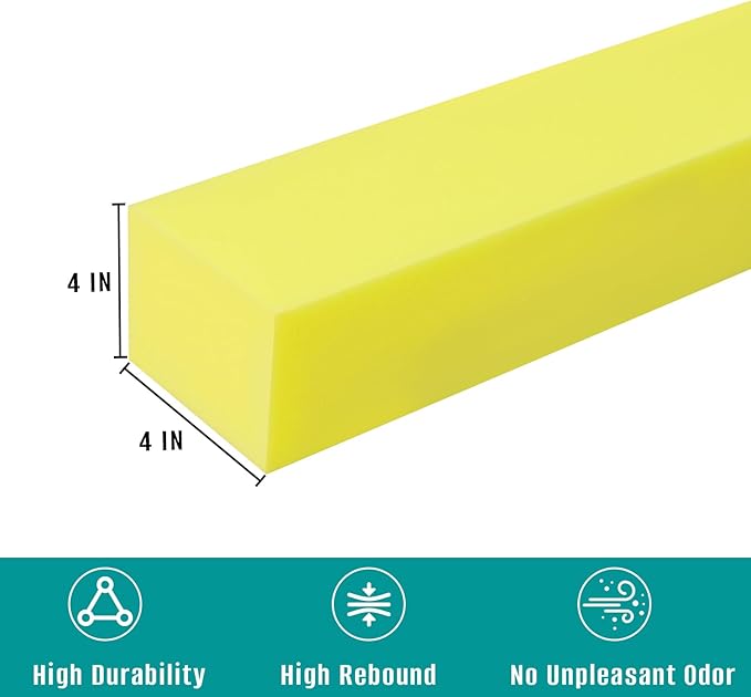 Bed Gap Filler, High Density Foam Mattress Extender for Headboard/Wall Gaps,2-Meter Extra Long Cut-to-Fit Yellow Foam Sponge Strip (78''x4''x4'')