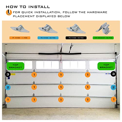 Garage Door Hinge Roller Bracket Hardware Tune Up Kit (7' - Image 5