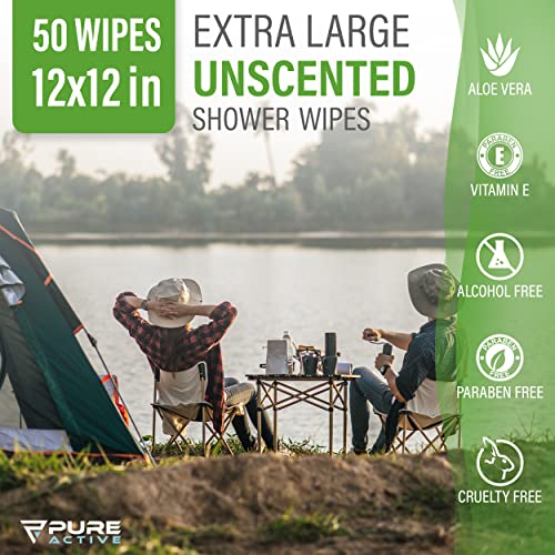 Body Wipes for Camping 50 XXL Camping Wipes 12''x 12'' - Image 6