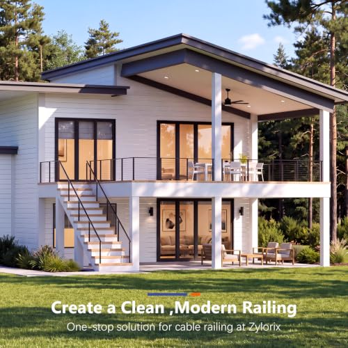 4ft-8ft Modular 42in Cable Railing System for Deck with Handrail - Image 4