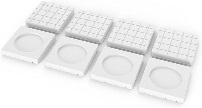 SEISSO Anti Vibration Pads, Anti Walk & Anti Shaking Washer Vibration Pads, Noise Reducing Anti Vibration Mat for Washing Machine with Strong Grip Washer and Dryer Rubber Foot Pads - 8PCS, White