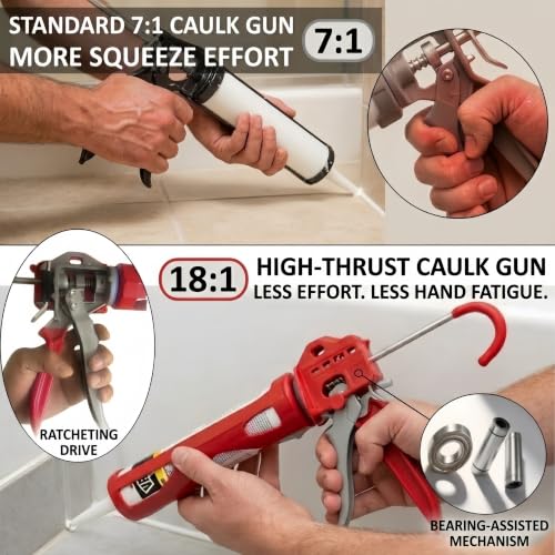 9"Heavy Duty Caulking Gun, 18:1 High Thrust - Image 8