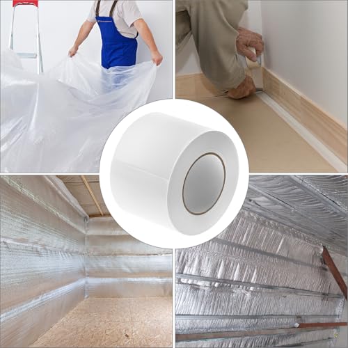 QWORK White Vapor Barrier Tape, 4" x 180' - Image 6
