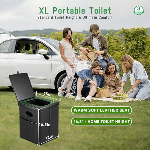 Panmout XL 16.5" Portable Toilet for Adults, Folding - Image 3