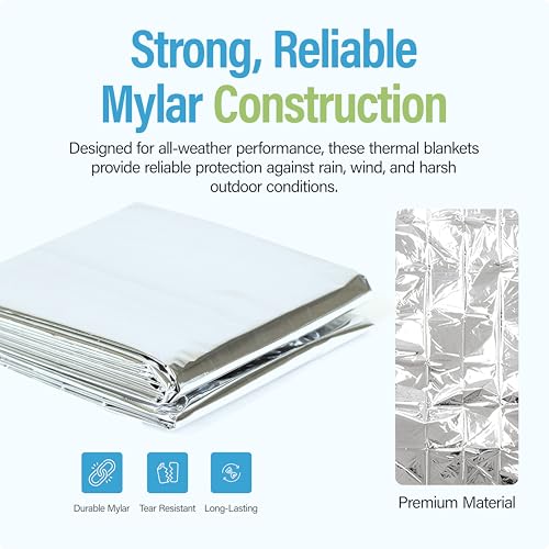 Ever Ready First Aid Mylar Rescue Blanket, Large Silver Thermal - Image 5