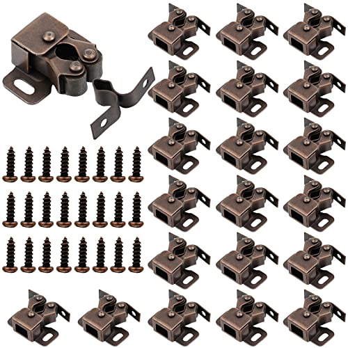 20 Pcs Cabinet Door Latch and Catch Hardware, Brown - Image 2