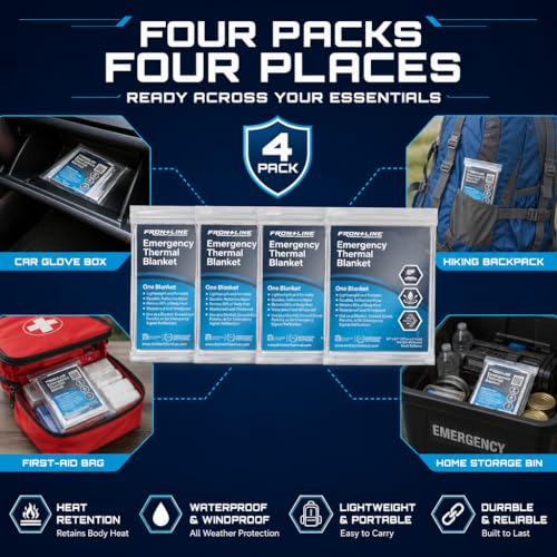 Mylar Emergency Blankets 4 Pack 54" x 84", Thermal | Beauty & Personal - Image 4