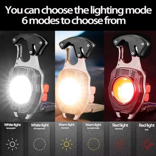 COB Keychain Work Light Flashlight 7 Light Modes 1600Lumen - Image 3