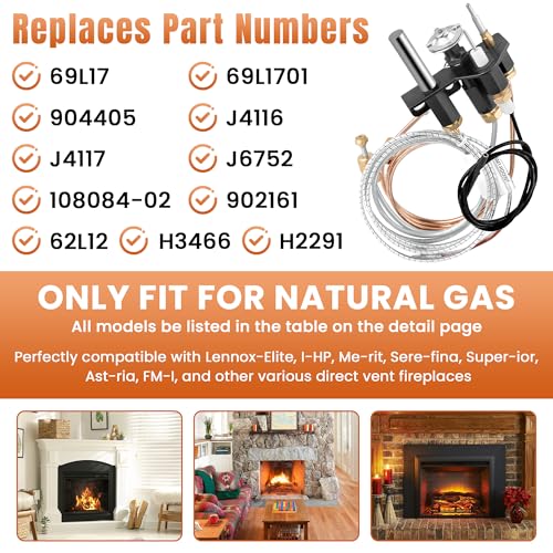 Fetechmate 69L17 Fireplace Natural Gas Pilot Assembly Fit - Image 4