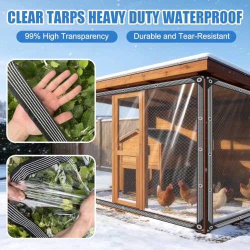 Koksa Clear Tarps 4x10Ft Heavy Duty Waterproof Clear Tarp 14Mil - Image 6