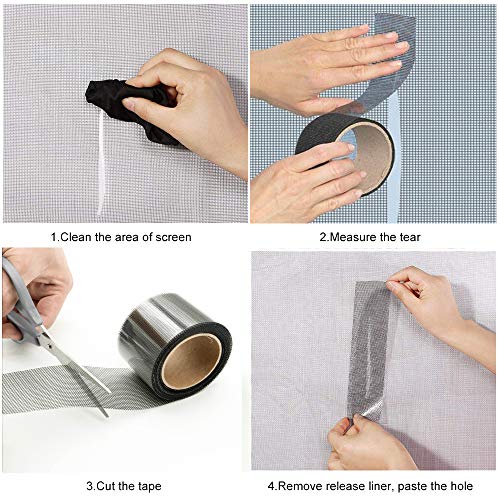 KTOJOY 2"x140" Screen Repair Kit, Door Window Screen | Home Repair - Image 4