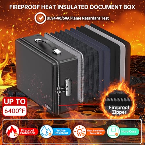 DocSafe 6400°F Fireproof Document Box with Lock, 10 Layers Heat - Image 5