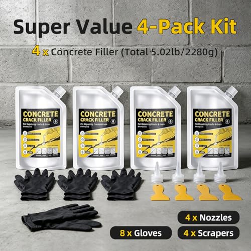 Pack of 4 Self Leveling Concrete Crack Filler, Cement | Home Repair - Image 6
