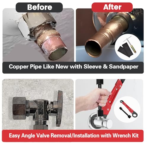 Plumbing Tools with Angle Stop Wrench & Compression Sleeve Puller - Image 6