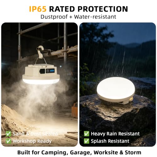 2 Pack Rechargeable Camping Lantern, 3000LM Magnetic, Warm White - Image 7