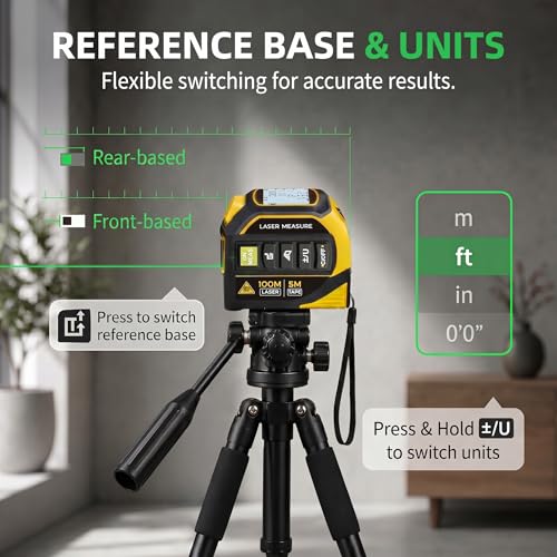 4-in-1 Digital Green Laser Tape Measure, 16FT Auto-Lock Tape - Image 6