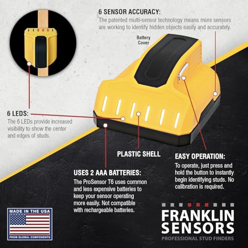 Franklin Sensors ProSensor T6 6-Sensor Stud Finder Wall Scanner - Image 6